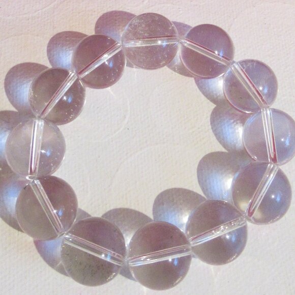 Clear Quartz Crystal Bracelet, Chunky, restrung, Vintage - Picture 10 of 10